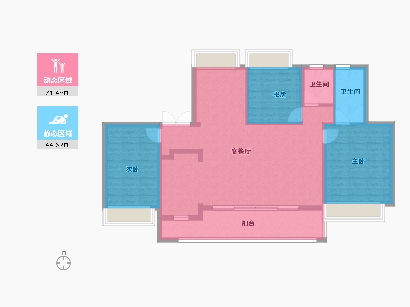 四川省-成都市-星河WORLD公园贰号-105.09-户型库-动静分区