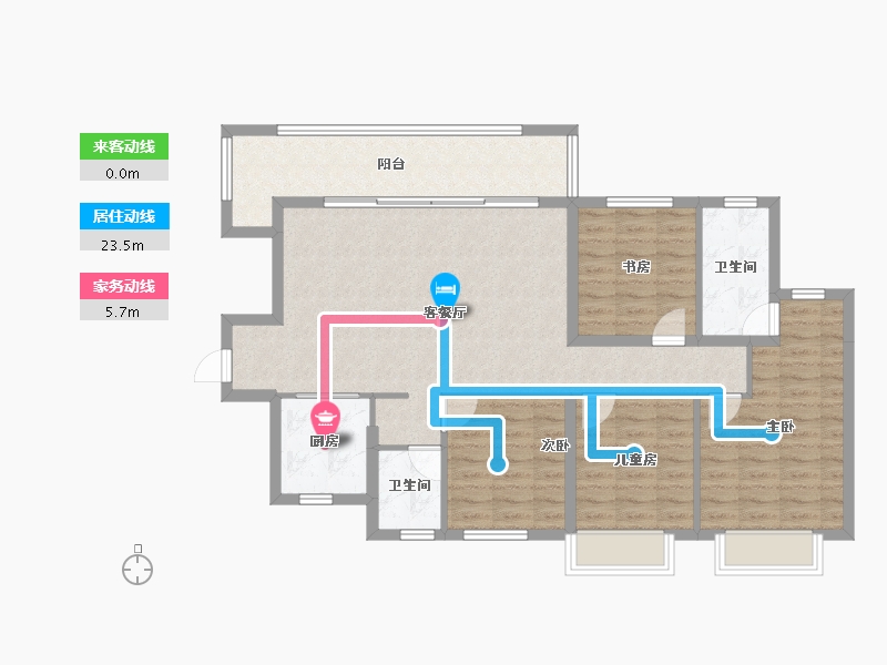 四川省-成都市-星河WORLD公园贰号-106.87-户型库-动静线