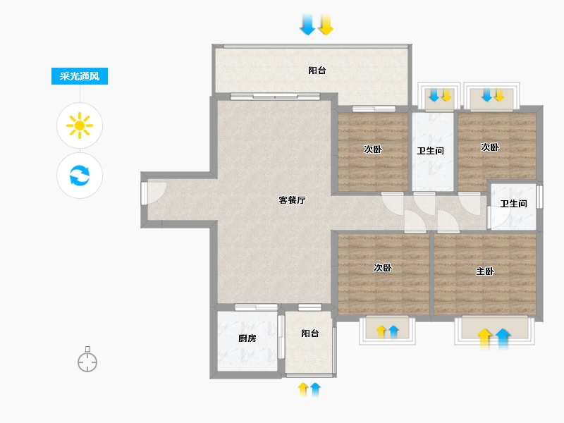 广东省-阳江市-粤沛森林湖-107.99-户型库-采光通风