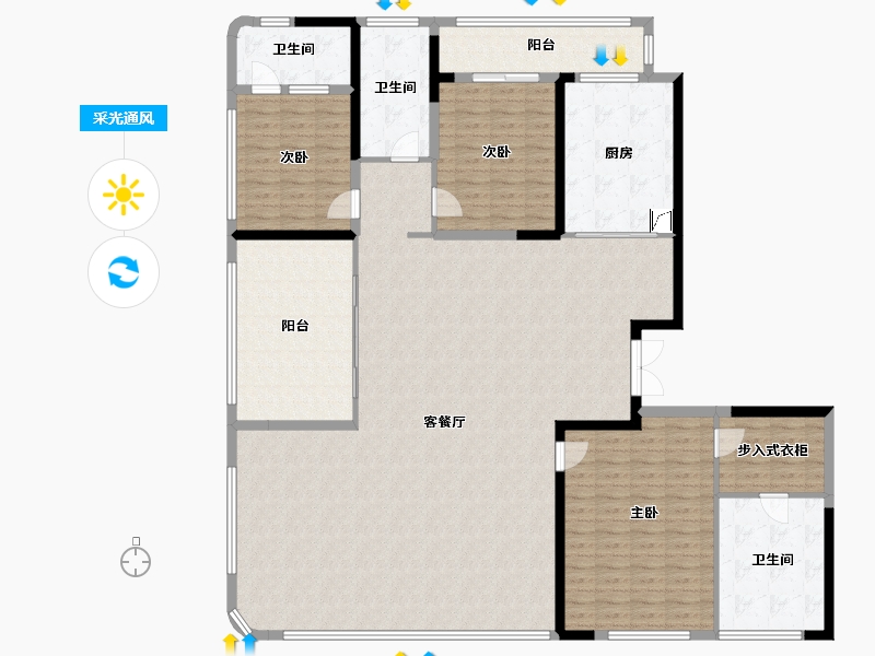 湖南省-长沙市-绿城凤起麓鸣-204.00-户型库-采光通风