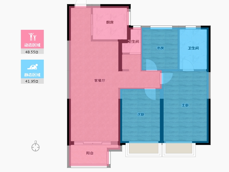 河南省-郑州市-亚星锦绣山河大二期-81.09-户型库-动静分区