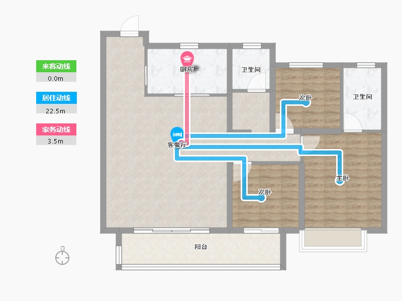 陕西省-西安市-天地源·棠樾坊-101.60-户型库-动静线