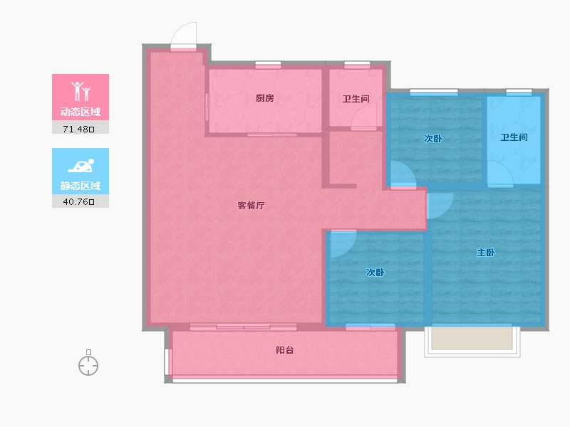 陕西省-西安市-天地源·棠樾坊-101.60-户型库-动静分区