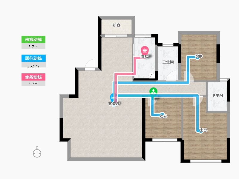 四川省-成都市-华润置地静安府-99.37-户型库-动静线