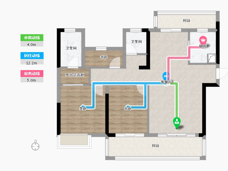 湖南省-长沙市-中伟悦宁府-85.81-户型库-动静线