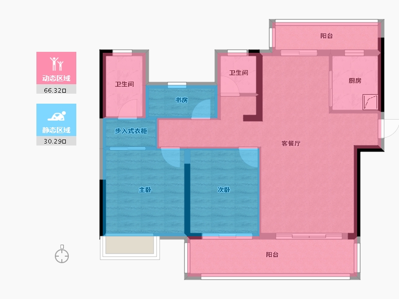 湖南省-长沙市-中伟悦宁府-85.81-户型库-动静分区