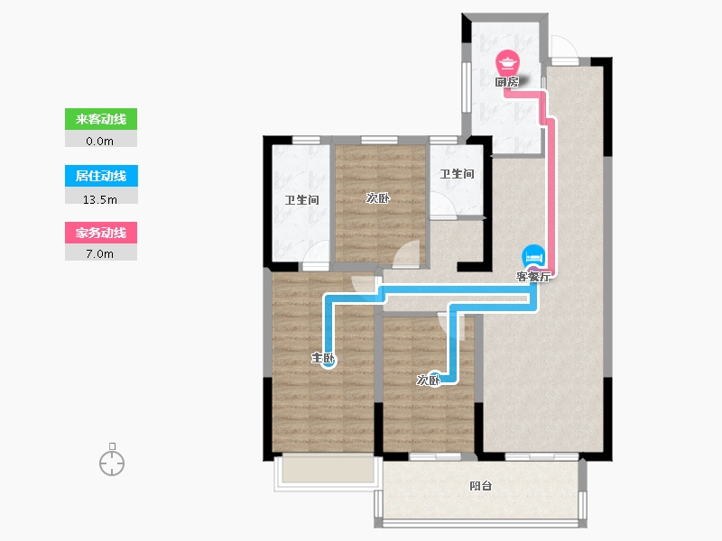 陕西省-西安市-紫薇越秀·馨樾府-96.00-户型库-动静线