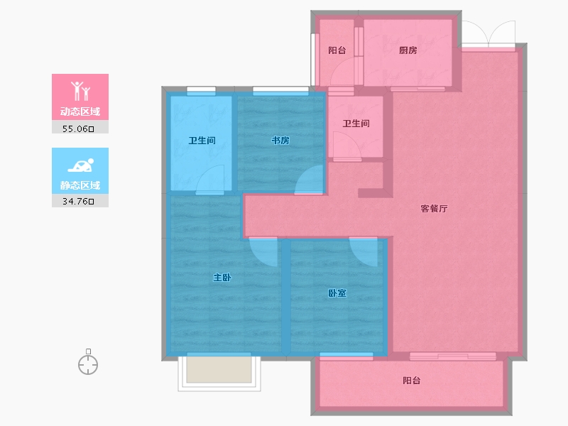 湖南省-长沙市-大湖映象-79.83-户型库-动静分区