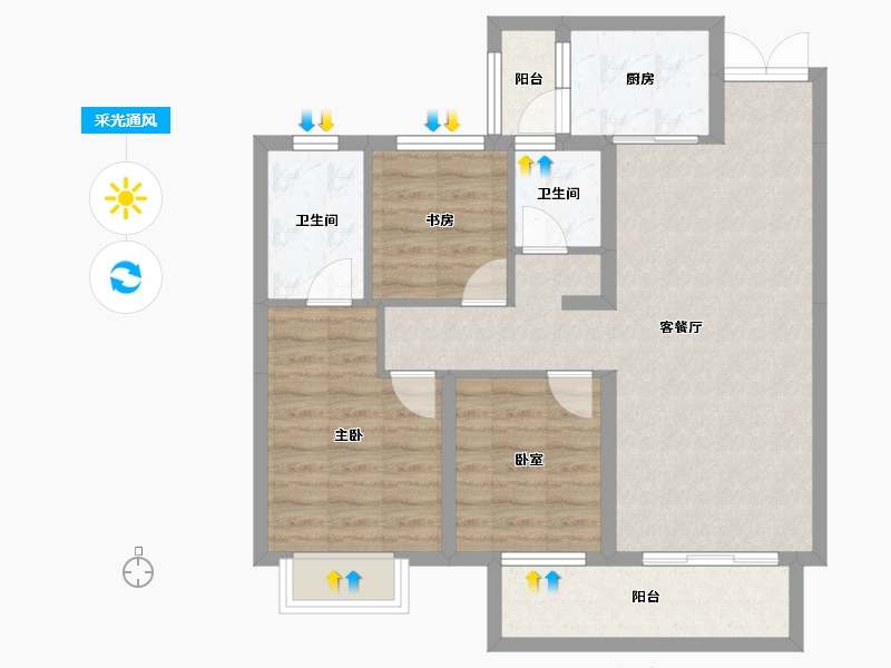 湖南省-长沙市-大湖映象-79.83-户型库-采光通风