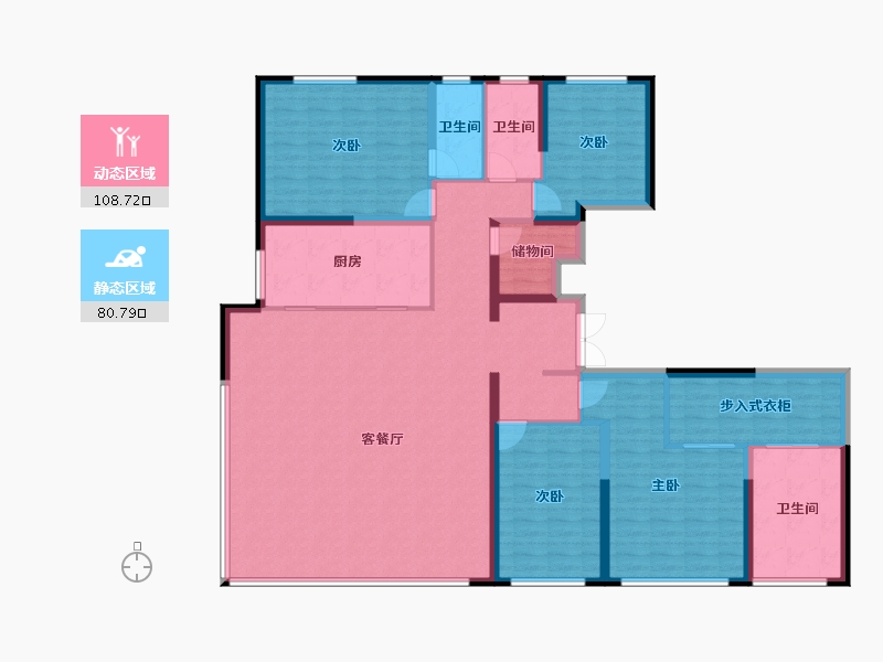 陕西省-西安市-华发长安首府-172.80-户型库-动静分区