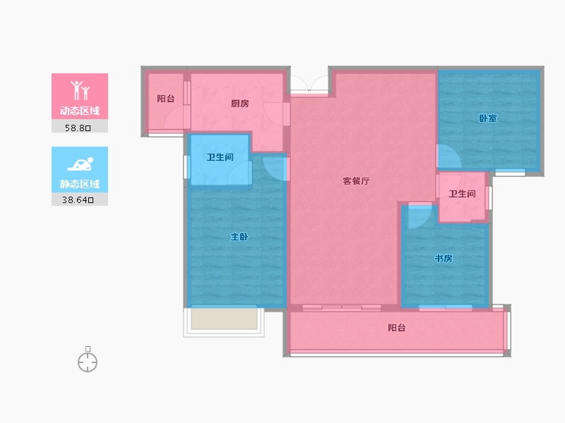 湖南省-长沙市-大湖映象-87.66-户型库-动静分区