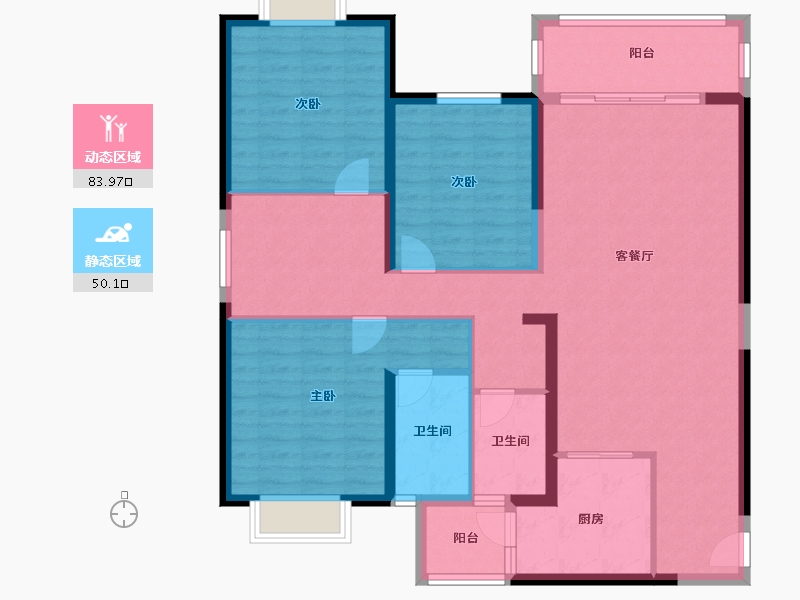 云南省-昆明市-峯荟花园-121.04-户型库-动静分区