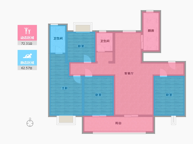 贵州省-遵义市-中民柒号院-119.00-户型库-动静分区