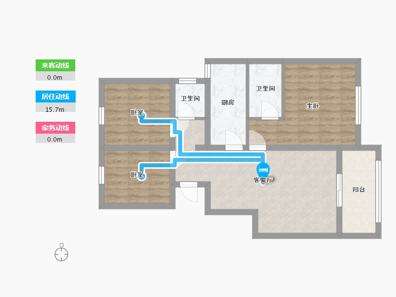 陕西省-渭南市-世丰尊悦·营销中心-85.00-户型库-动静线