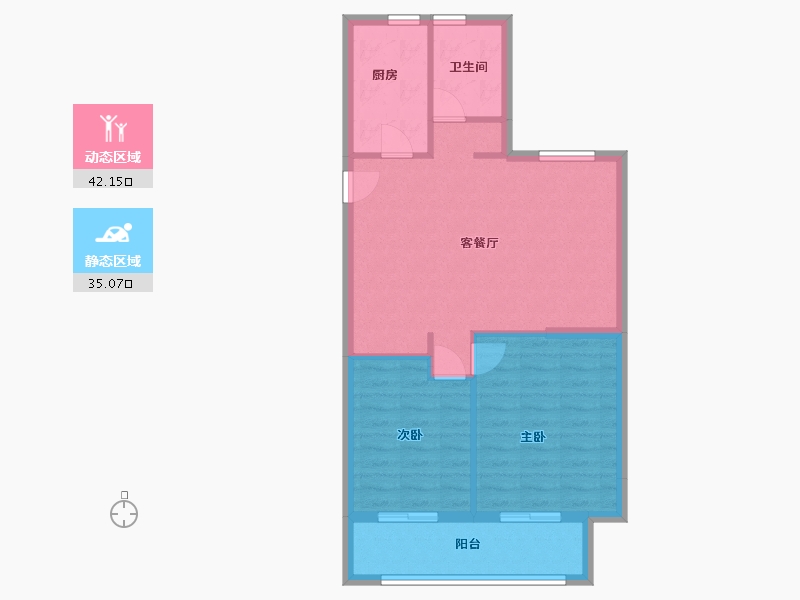 浙江省-杭州市-潮听名苑-70.00-户型库-动静分区