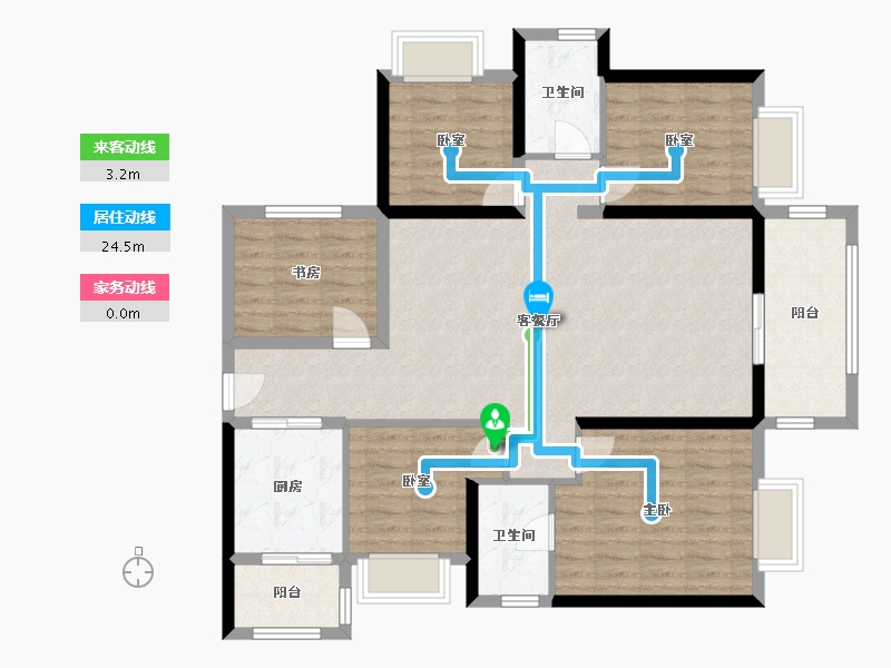 广西壮族自治区-南宁市-云星钱隆御园-124.00-户型库-动静线