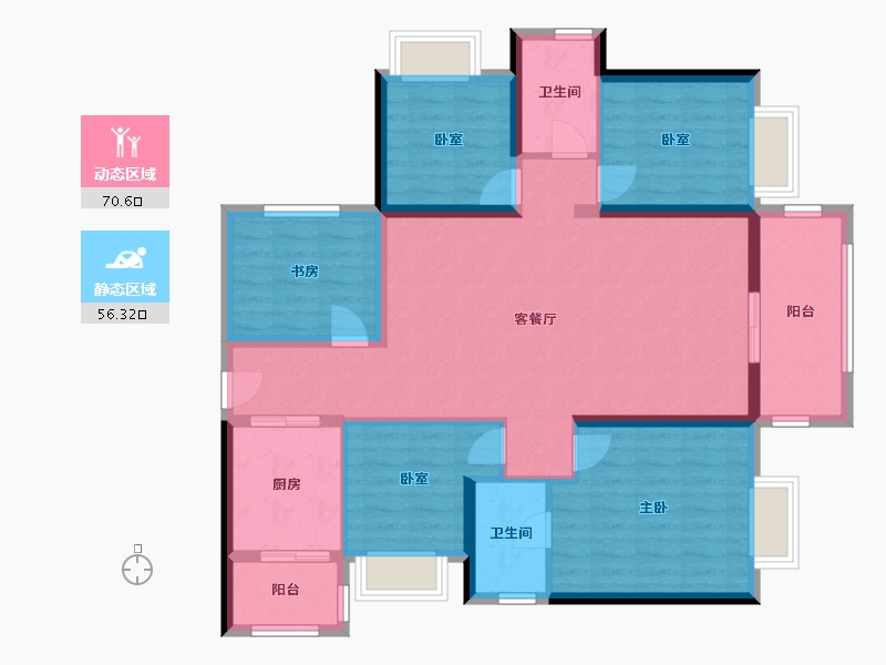 广西壮族自治区-南宁市-云星钱隆御园-124.00-户型库-动静分区