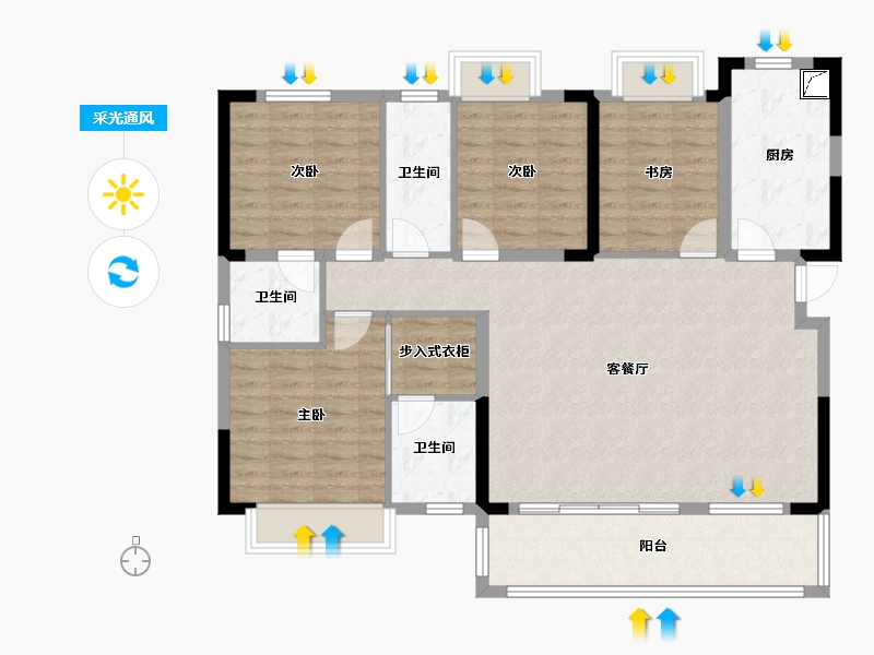 四川省-成都市-大国璟-141.00-户型库-采光通风