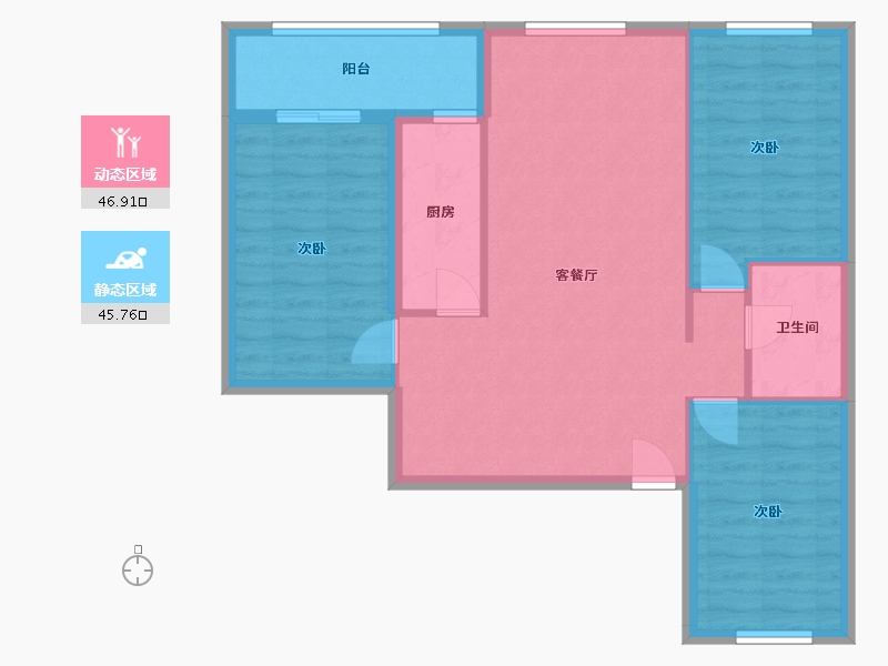 黑龙江省-哈尔滨市-工程大学-89.22-户型库-动静分区