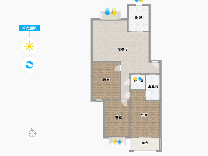 山东省-济南市-三庆燕柳园-118.00-户型库-采光通风