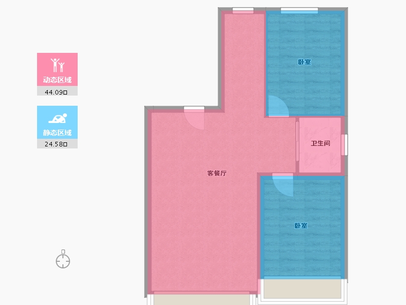 吉林省-长春市-龙凤尚城-65.00-户型库-动静分区