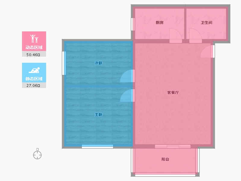 北京-北京市-首钢金顶街五区居民区-75.00-户型库-动静分区