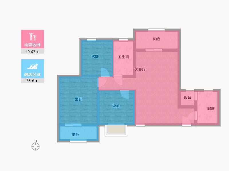 陕西省-西安市-兴隆鑫苑-75.00-户型库-动静分区