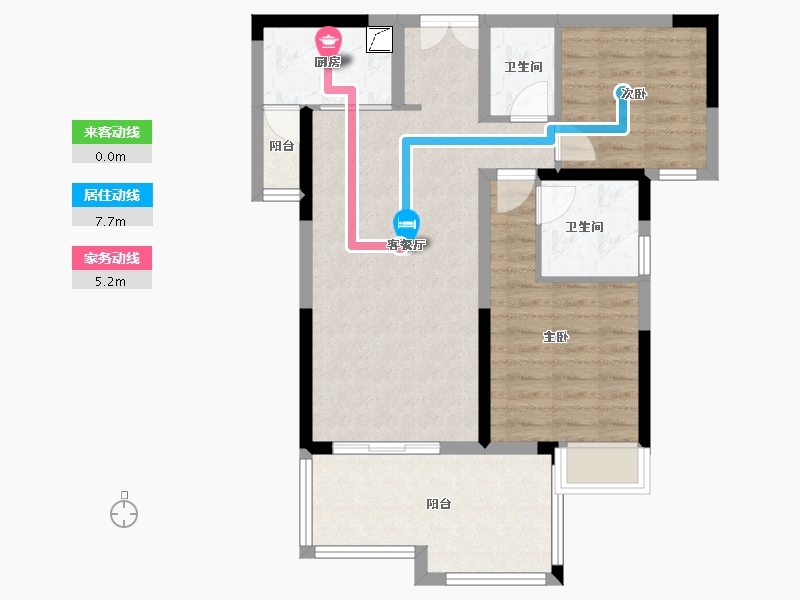 湖北省-宜昌市-雍华阁-74.00-户型库-动静线