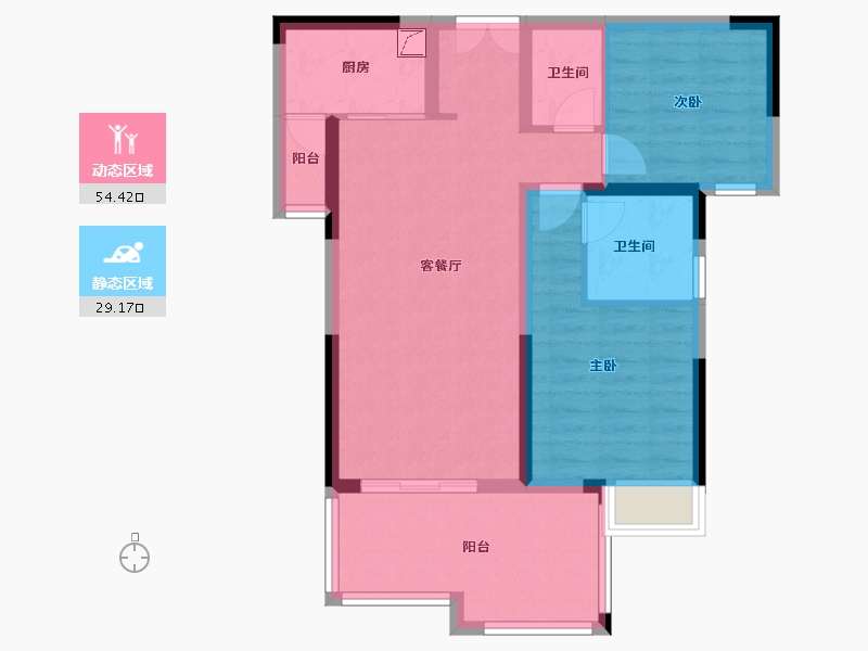 湖北省-宜昌市-雍华阁-74.00-户型库-动静分区