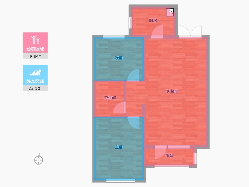 河北省-廊坊市-上邦壹號院-64.47-户型库-动静分区