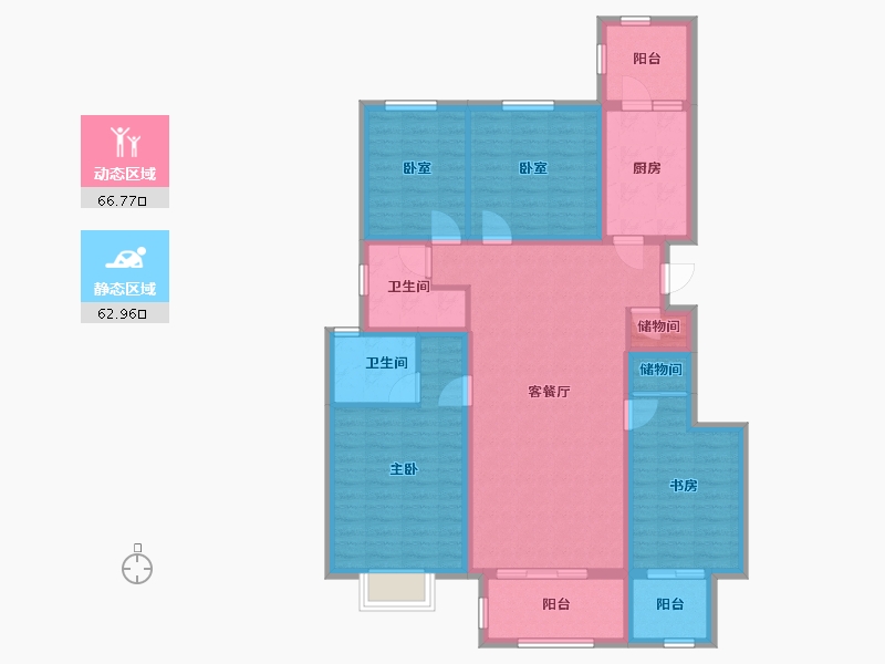 北京-北京市-田村山南路10号-119.87-户型库-动静分区