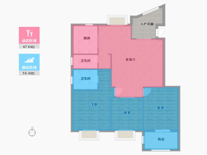 福建省-福州市-三盛果岭-111.00-户型库-动静分区