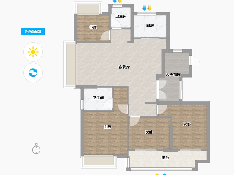 江苏省-盐城市-海悦东鸣府-97.00-户型库-采光通风