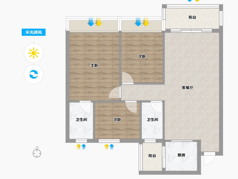 四川省-遂宁市-城市梦想-95.00-户型库-采光通风