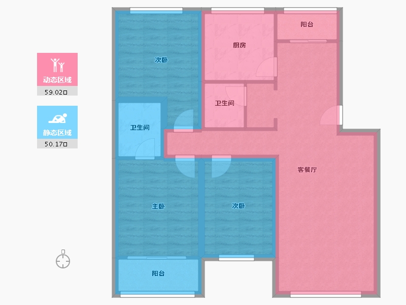 北京-北京市-隆盛东园-122.00-户型库-动静分区