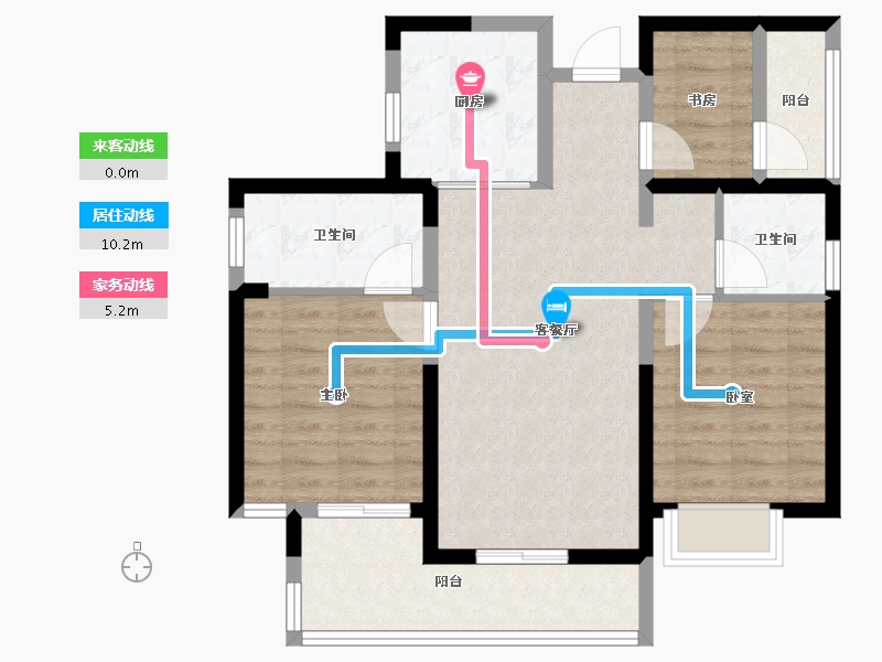 广东省-广州市-旭辉曜玥湾-78.42-户型库-动静线