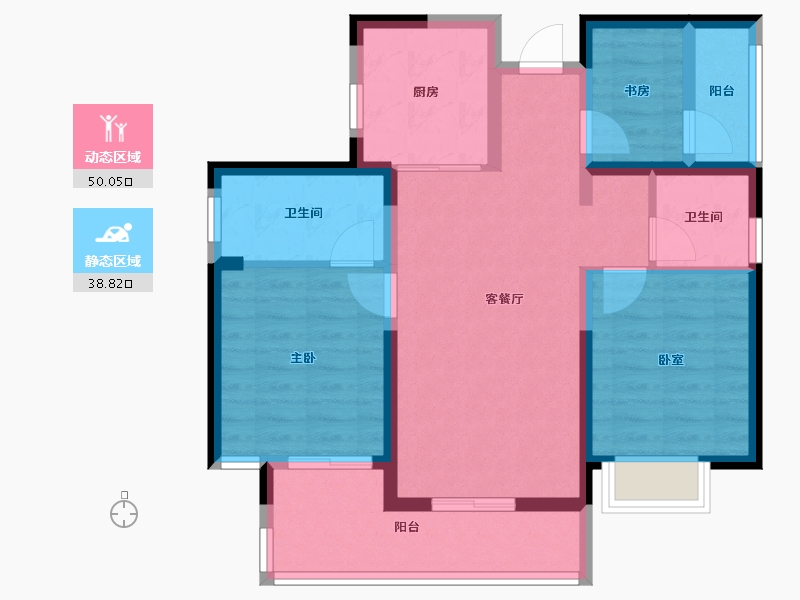 广东省-广州市-旭辉曜玥湾-78.42-户型库-动静分区