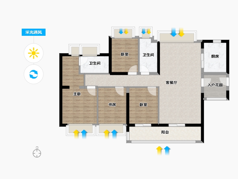 广东省-广州市-星河智荟-104.04-户型库-采光通风