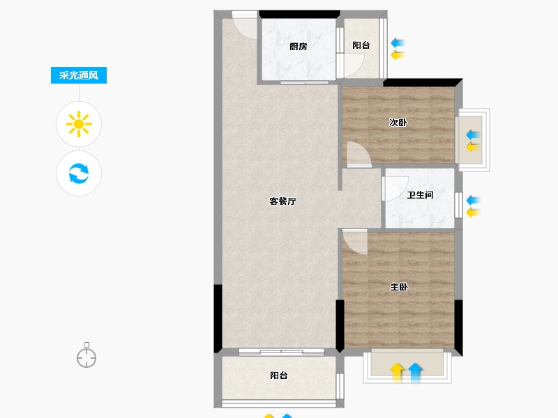 广东省-阳江市-领美生活广场-70.00-户型库-采光通风