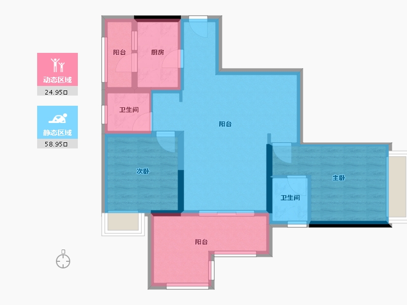 重庆-重庆市-兴悦府-73.95-户型库-动静分区