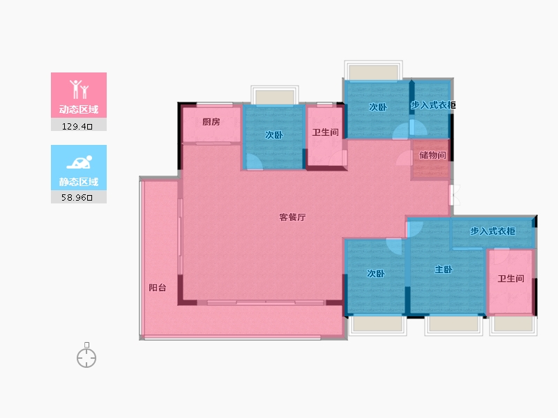 贵州省-遵义市-万达生态城-172.05-户型库-动静分区