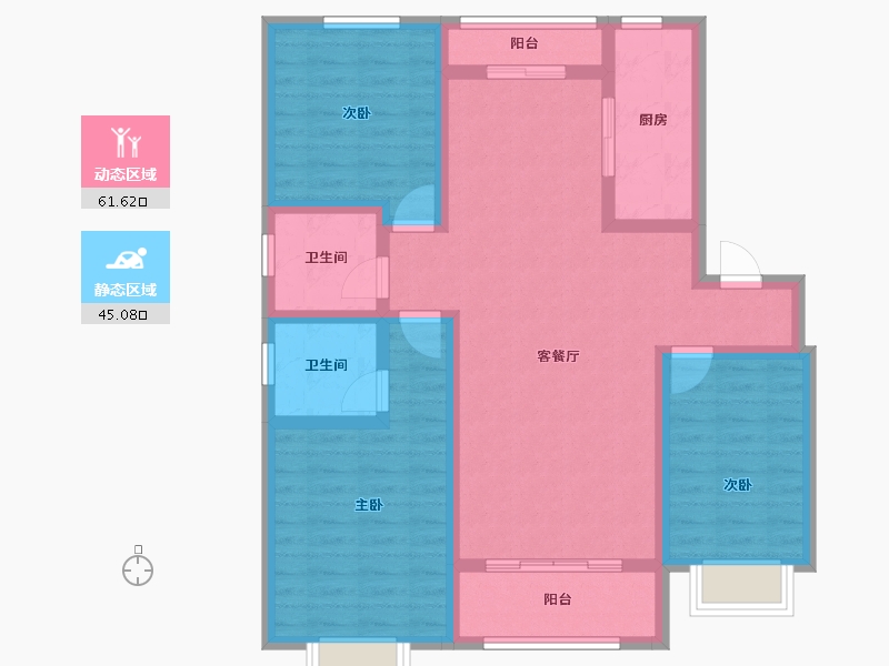 河北省-邢台市-蓝城雅园-94.22-户型库-动静分区