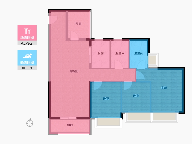 广东省-广州市-星河智荟-89.60-户型库-动静分区