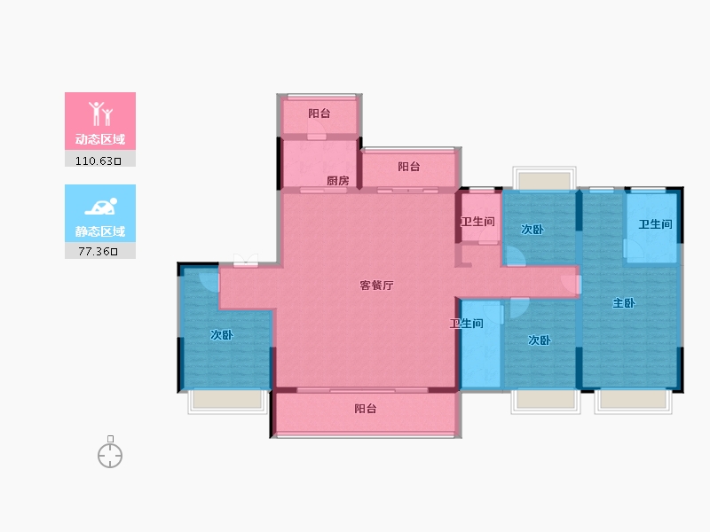 贵州省-遵义市-万达生态城-171.54-户型库-动静分区