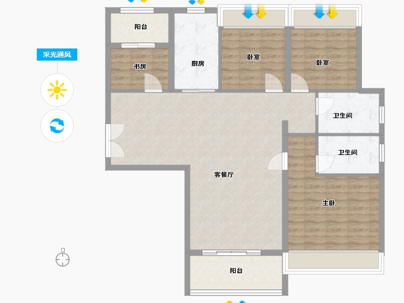 贵州省-贵阳市-天一观山阅-108.00-户型库-采光通风