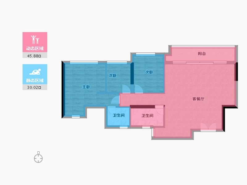 重庆-重庆市-海成云沐-68.00-户型库-动静分区