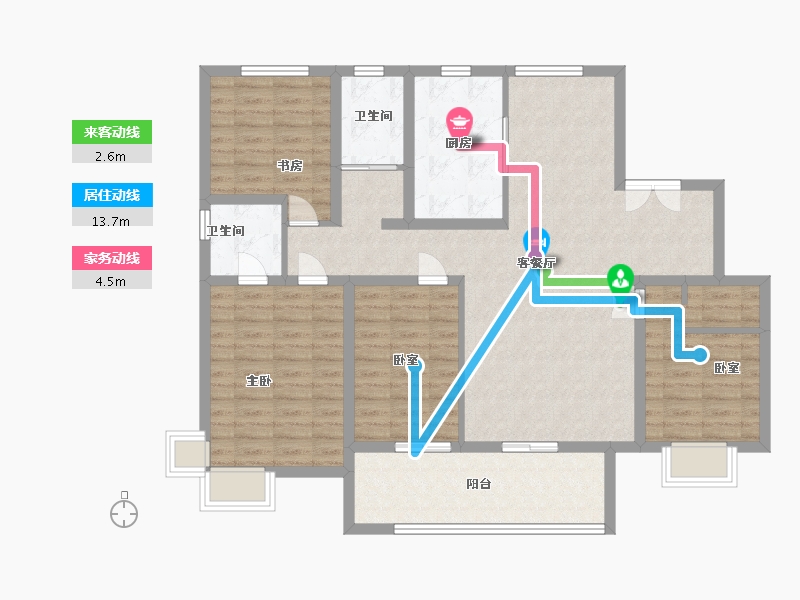 山东省-济宁市-水岸新城-114.00-户型库-动静线