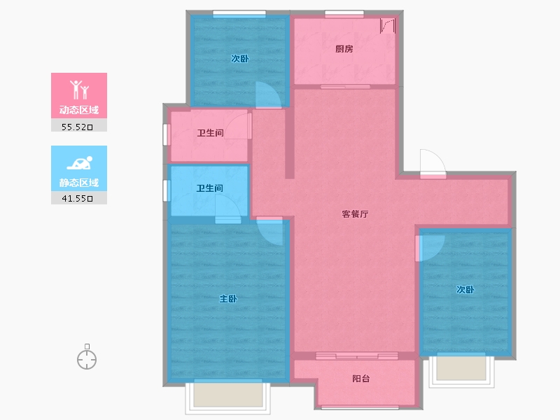 浙江省-台州市-阳光城中梁璞悦-100.00-户型库-动静分区