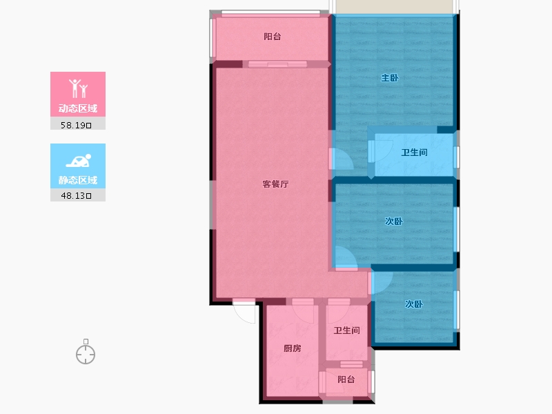 四川省-凉山彝族自治州-万禾滨江1号-100.00-户型库-动静分区