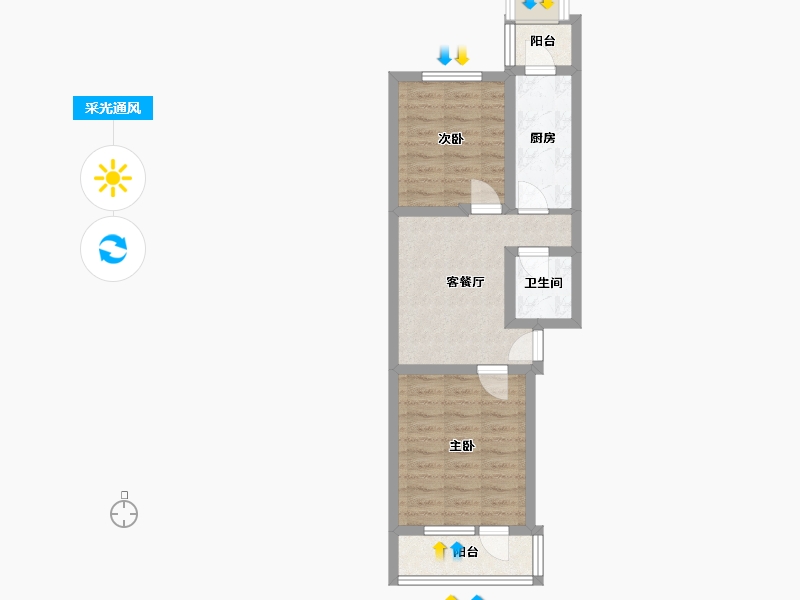 北京-北京市-翠微路2号院-41.00-户型库-采光通风